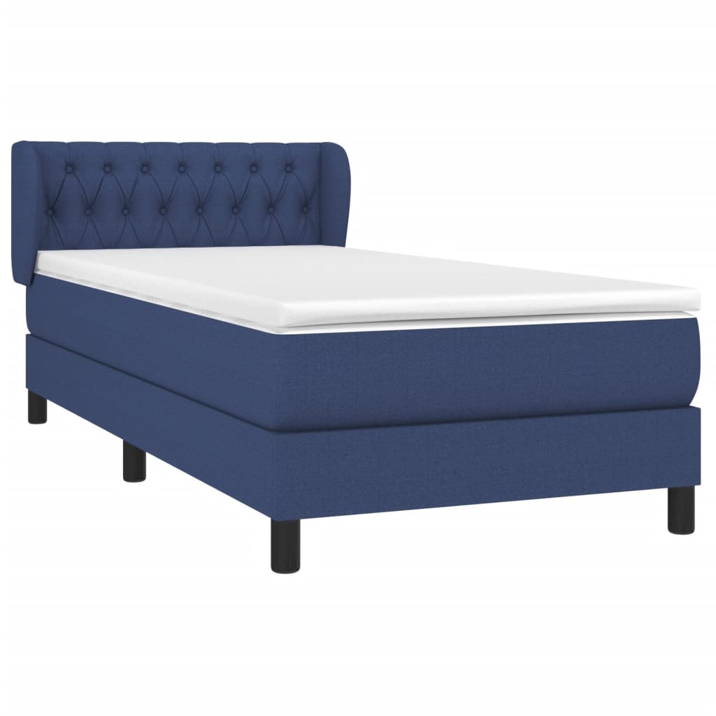 Sommier à lattes de lit avec matelas Bleu 90x200 cm Tissu - XIOS