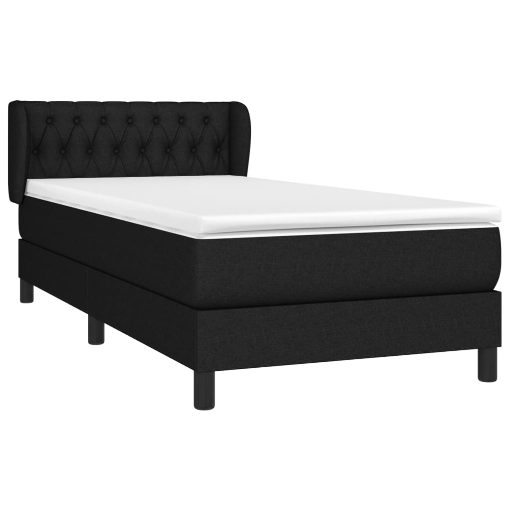 Sommier à lattes de lit avec matelas Noir 100x200 cm Tissu - XIOS