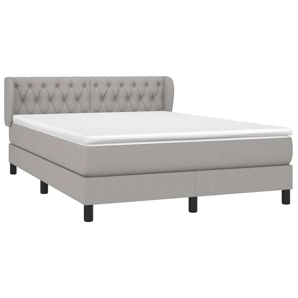 Sommier à lattes de lit avec matelas Gris clair 140x200cm Tissu - XIOS