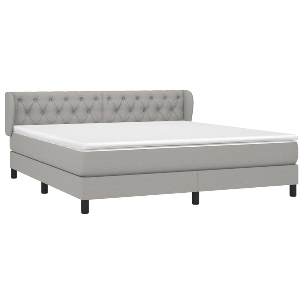 Sommier à lattes de lit avec matelas Gris clair 160x200cm Tissu - XIOS
