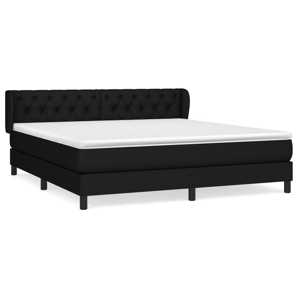 Sommier à lattes de lit avec matelas Noir 160x200 cm Tissu - XIOS