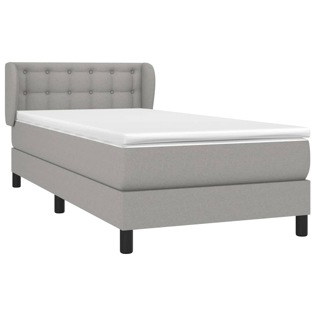 Sommier à lattes de lit et matelas Gris clair 90x190 cm Tissu - XIOS