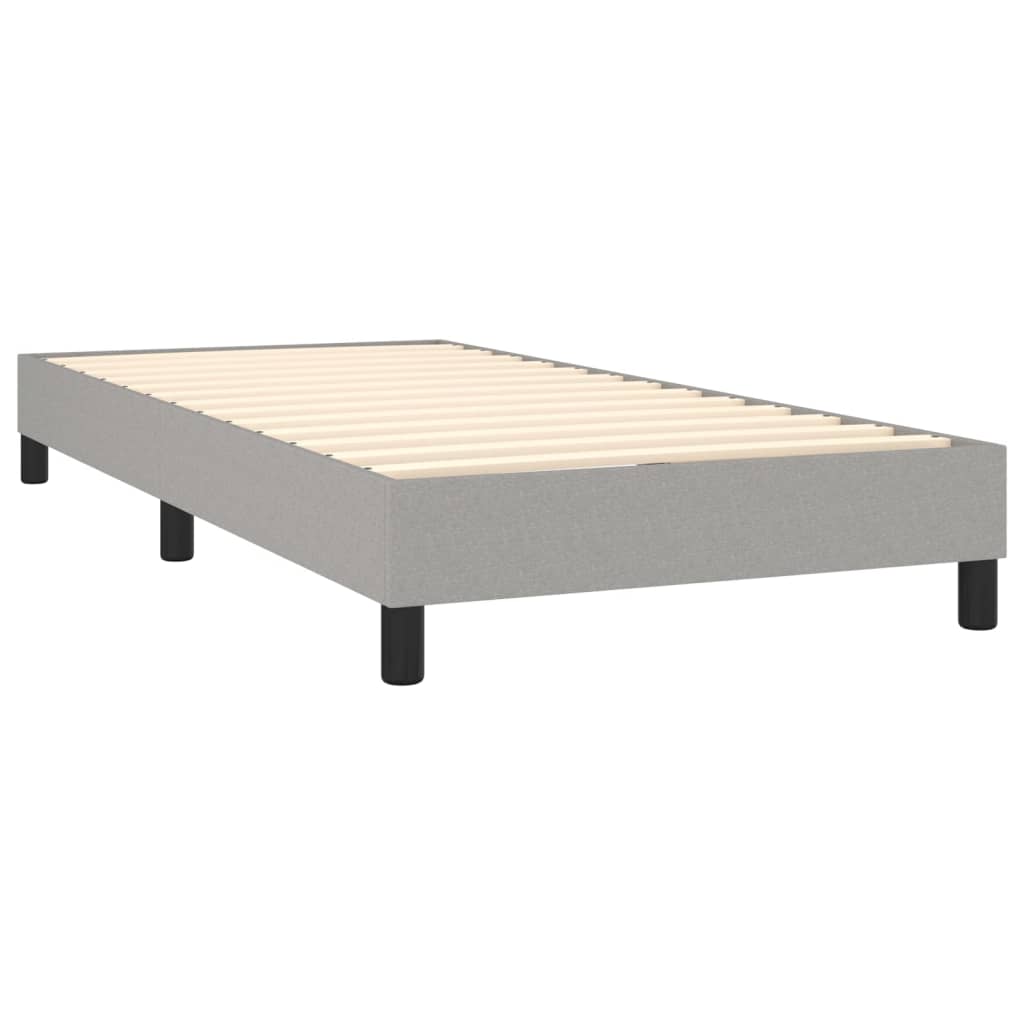 Sommier à lattes de lit et matelas Gris clair 90x190 cm Tissu - XIOS