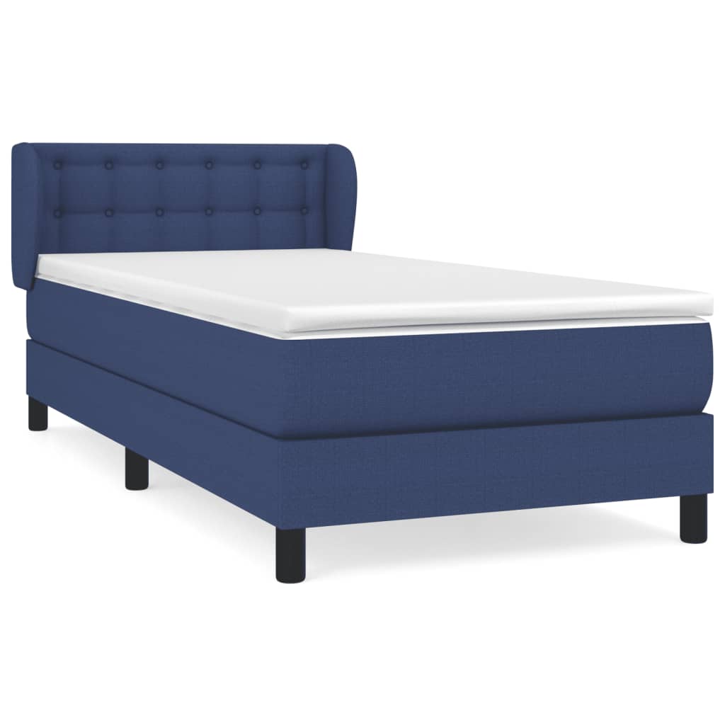 Sommier à lattes de lit avec matelas Bleu 90x190 cm Tissu - XIOS