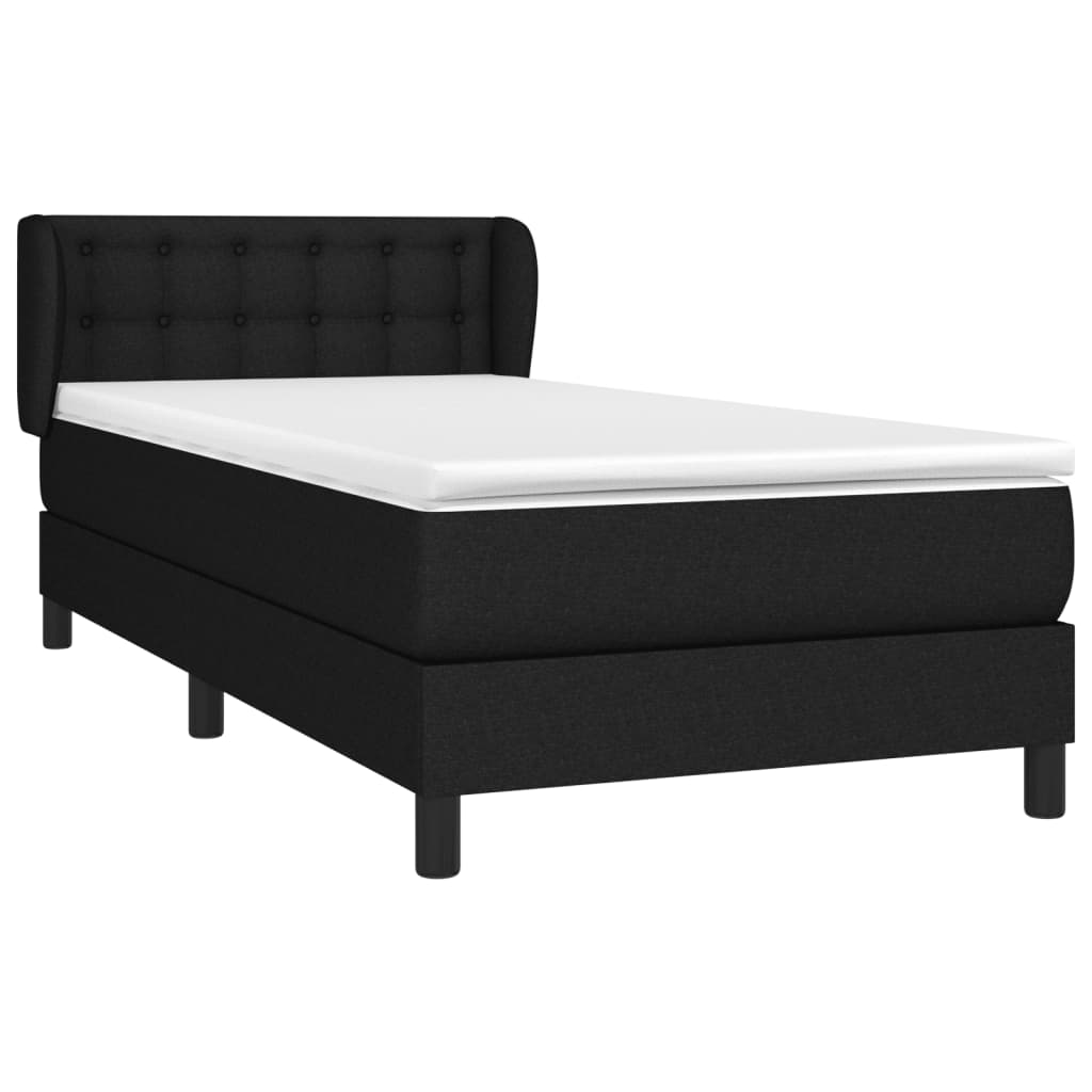 Sommier à lattes de lit avec matelas Noir 90x200 cm Tissu - XIOS