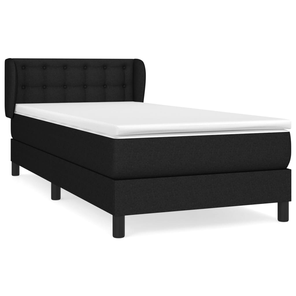 Sommier à lattes de lit avec matelas Noir 100x200 cm Tissu - XIOS