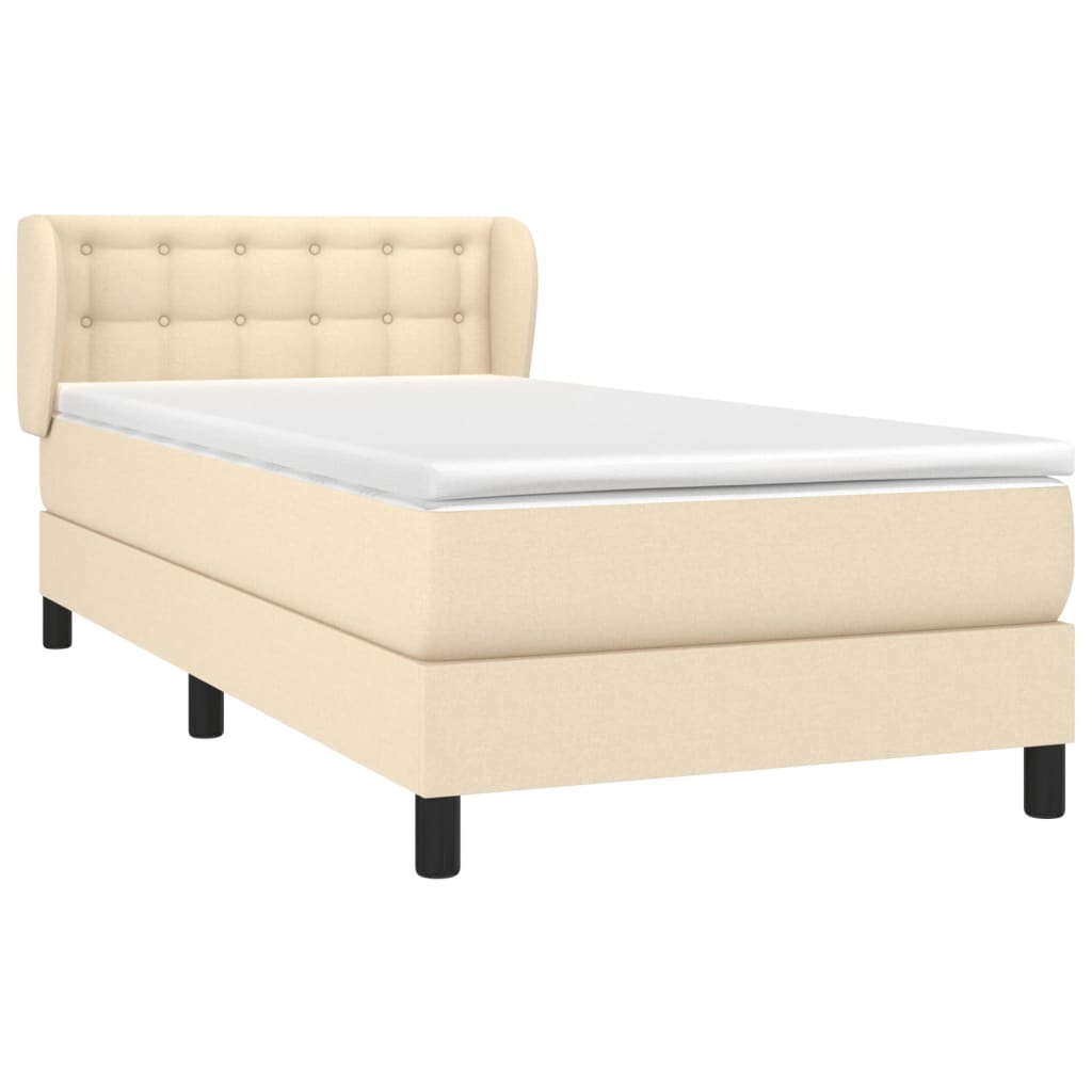 Sommier à lattes de lit avec matelas Crème 100x200 cm Tissu - XIOS