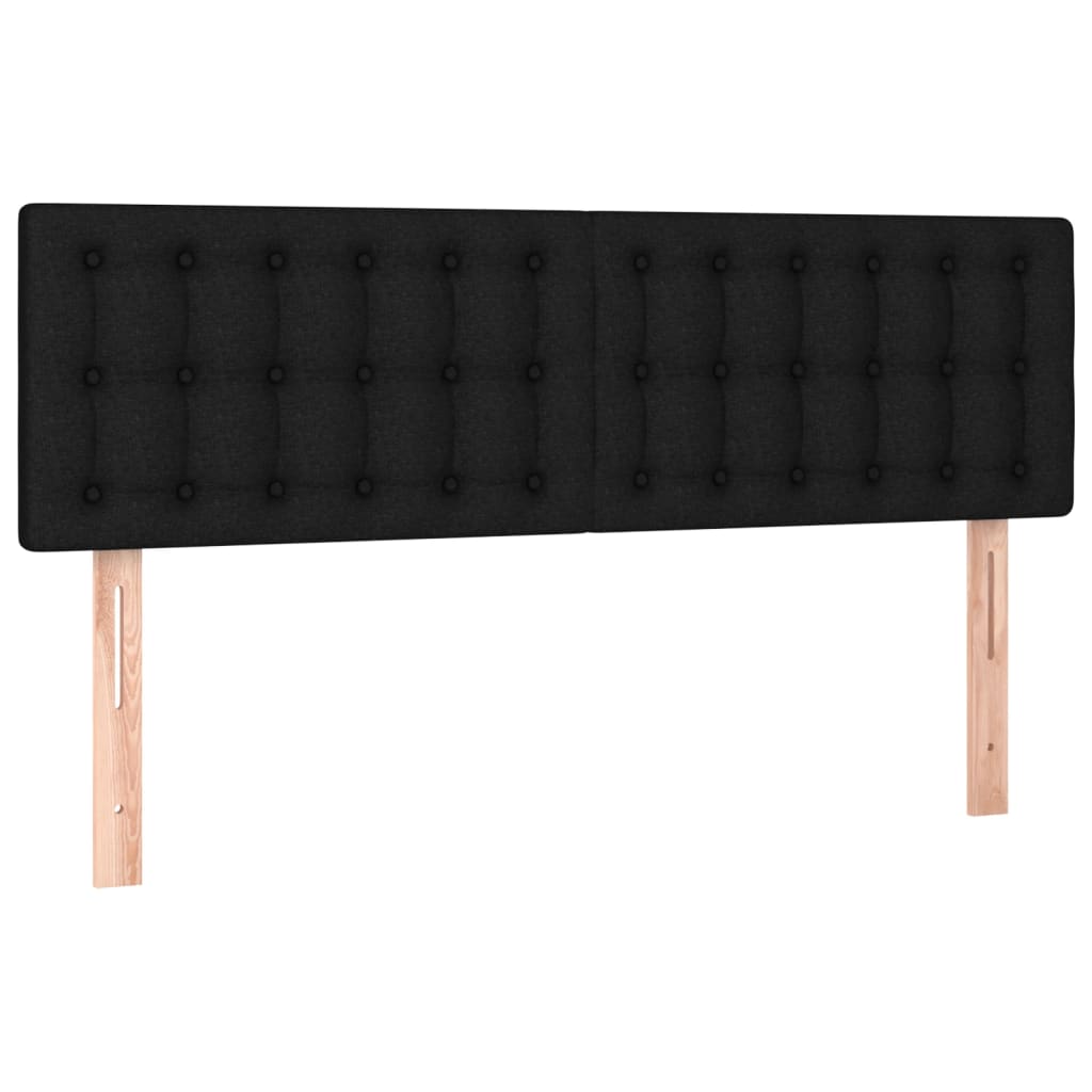 Sommier à lattes de lit avec matelas Noir 140x200 cm Tissu - XIOS
