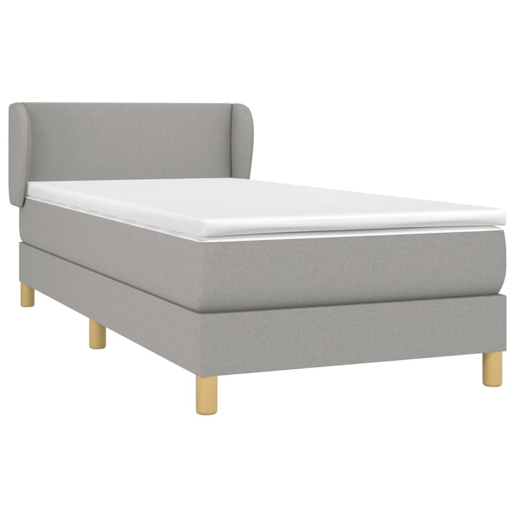 Sommier à lattes de lit et matelas Gris clair 90x190 cm Tissu - XIOS