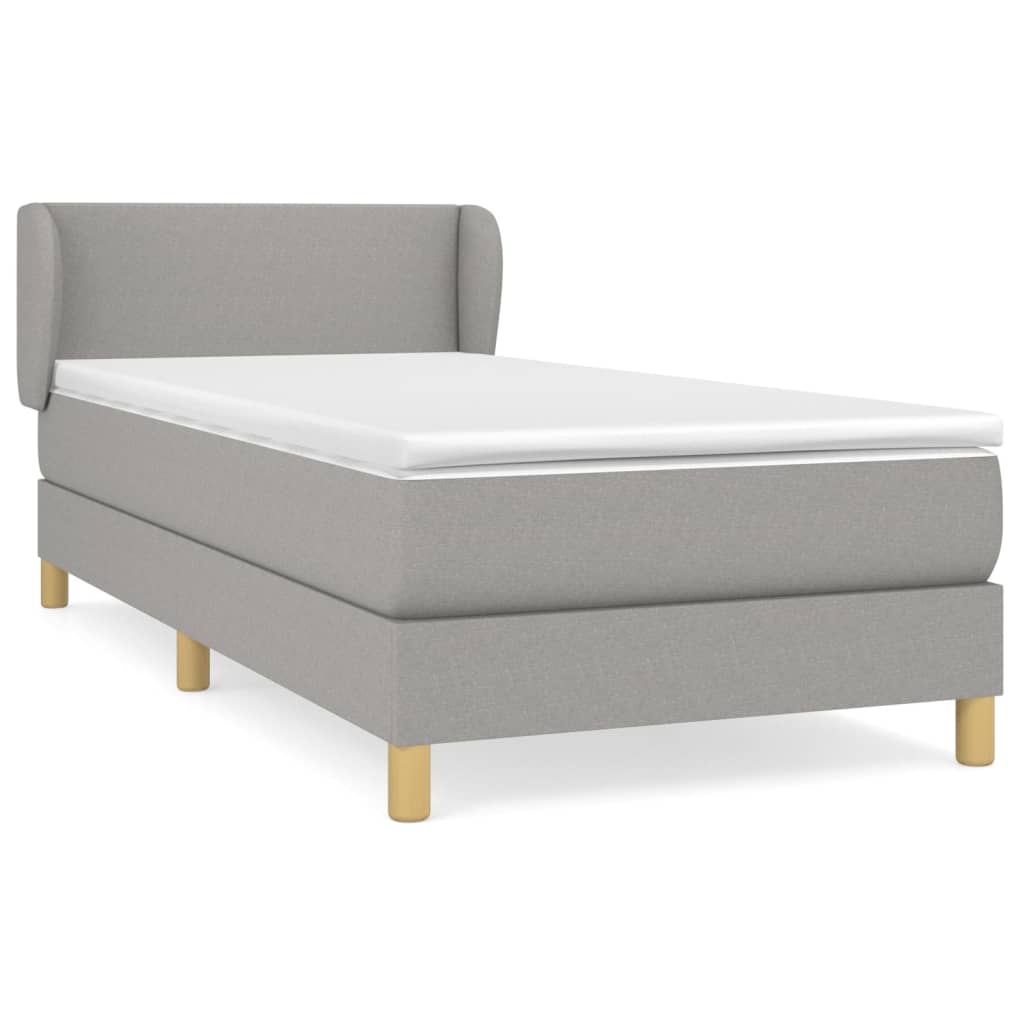 Sommier à lattes de lit avec matelas Gris clair 100x200cm Tissu - XIOS