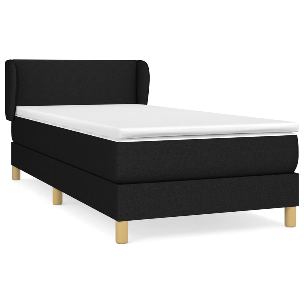 Sommier à lattes de lit avec matelas Noir 100x200 cm Tissu - XIOS