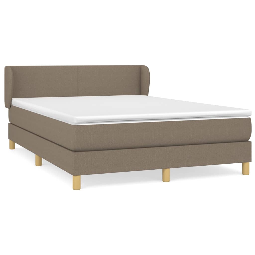 Sommier à lattes de lit avec matelas Taupe 140x200 cm Tissu - XIOS
