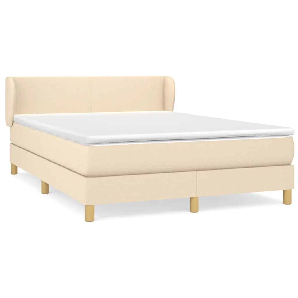 Sommier à lattes de lit avec matelas Crème 140x200 cm Tissu - XIOS