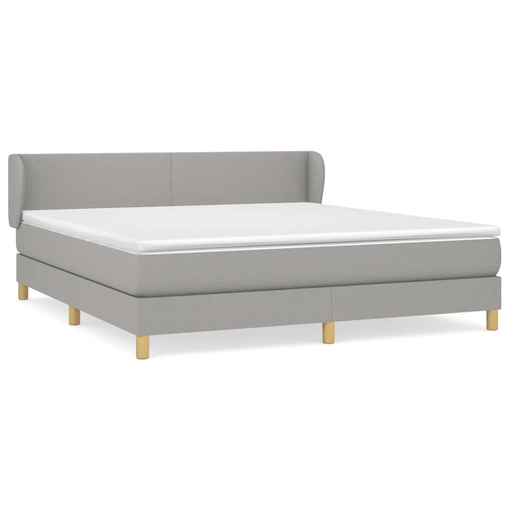 Sommier à lattes de lit avec matelas Gris clair 160x200cm Tissu - XIOS