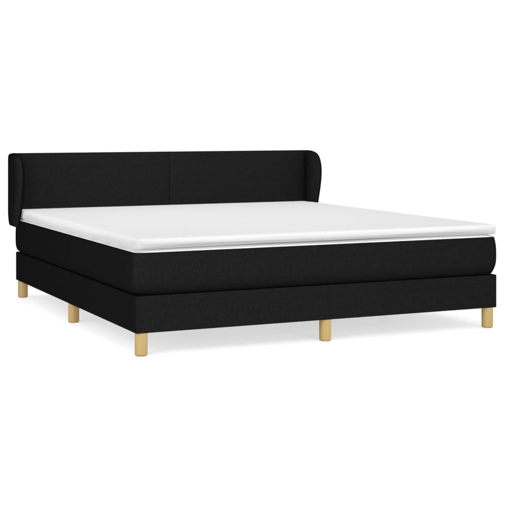 Sommier à lattes de lit avec matelas Noir 160x200 cm Tissu - XIOS