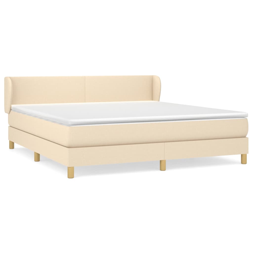 Sommier à lattes de lit avec matelas Crème 160x200 cm Tissu - XIOS
