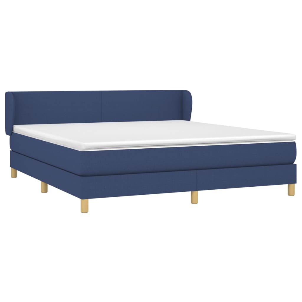 Sommier à lattes de lit avec matelas Bleu 160x200 cm Tissu - XIOS