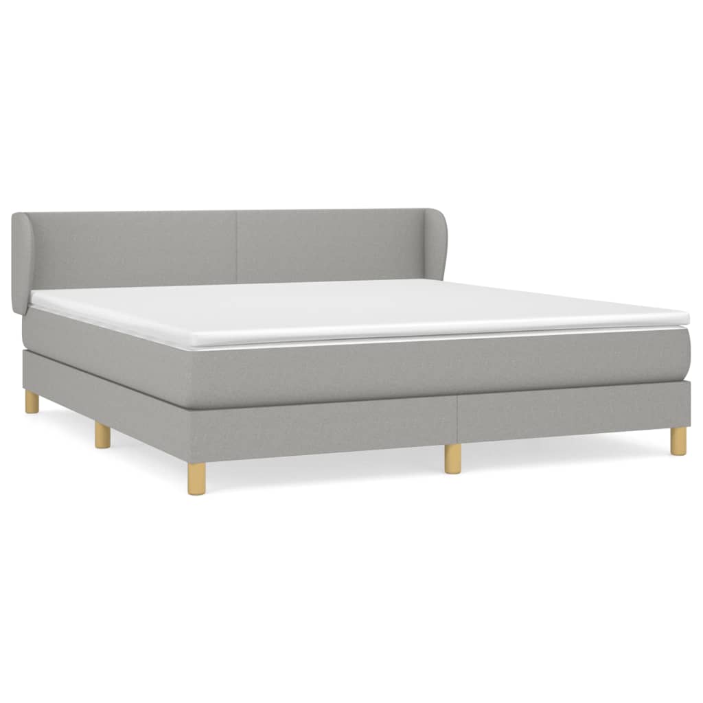 Sommier à lattes de lit avec matelas Gris clair 180x200cm Tissu - XIOS