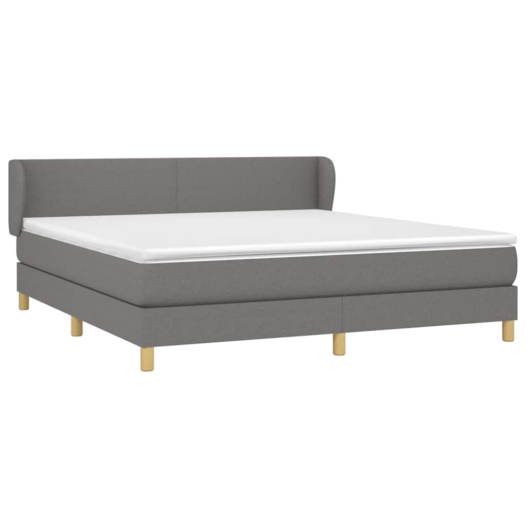 Sommier à lattes de lit avec matelas Gris foncé 180x200cm Tissu