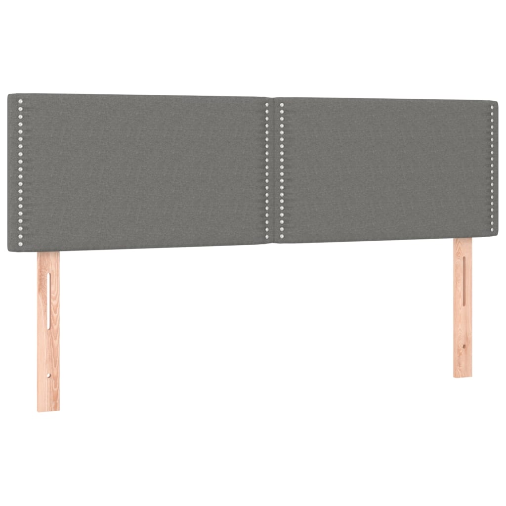 Sommier à lattes de lit avec matelas Gris foncé 140x190cm Tissu - XIOS