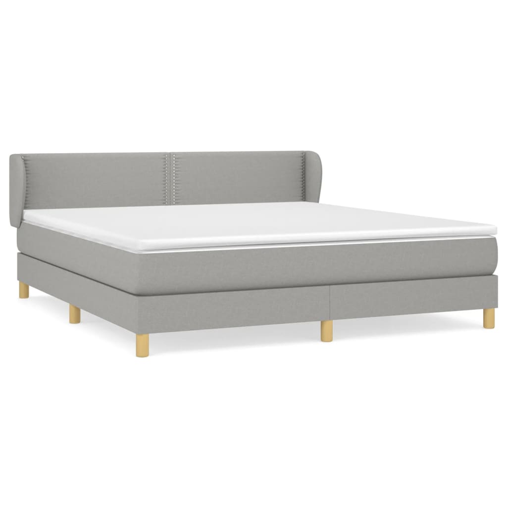 Sommier à lattes de lit avec matelas Gris clair 180x200cm Tissu - XIOS