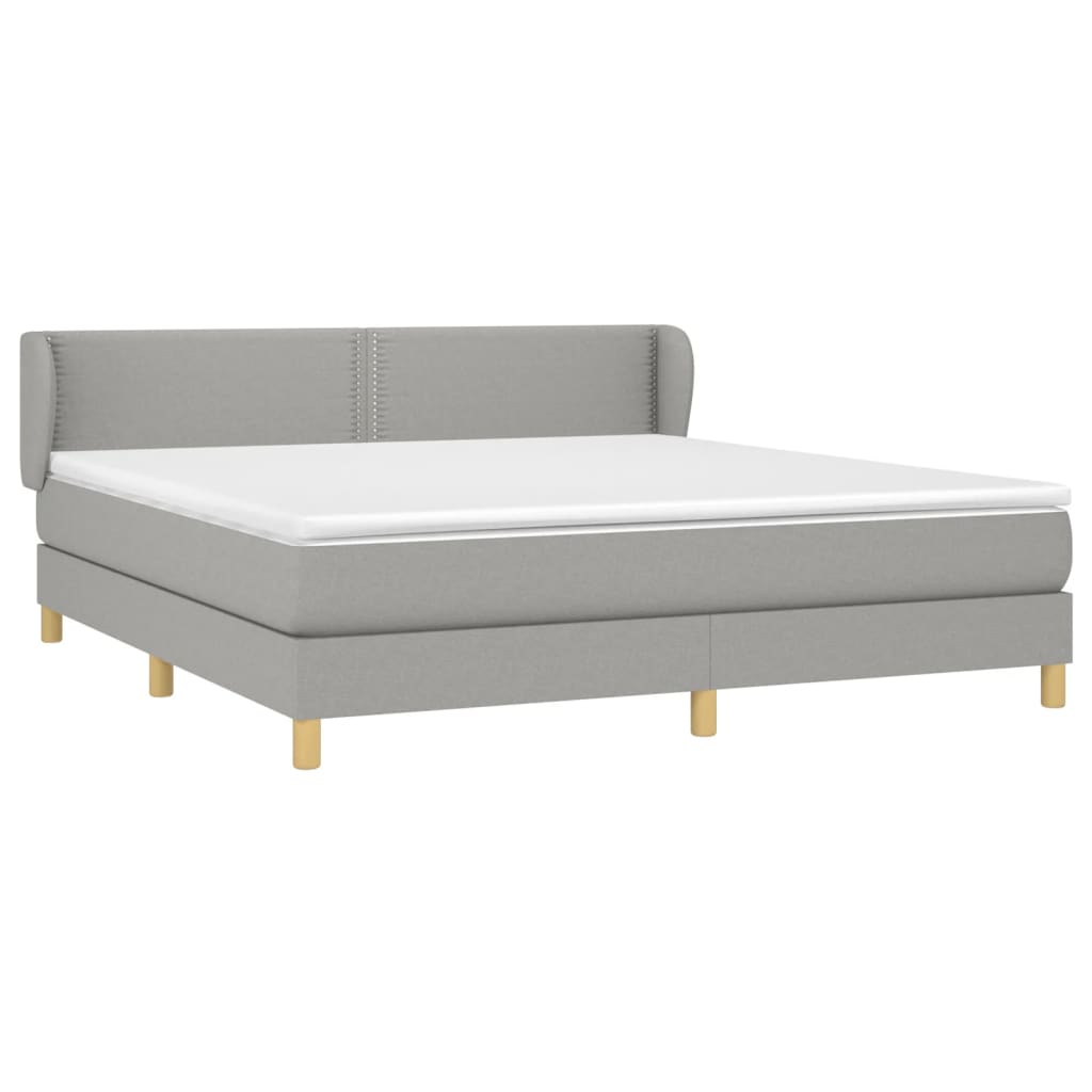 Sommier à lattes de lit avec matelas Gris clair 180x200cm Tissu - XIOS