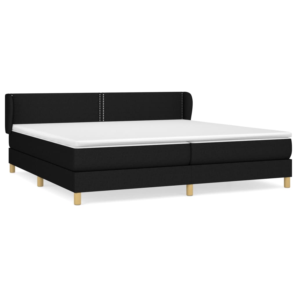 Sommier à lattes de lit avec matelas Noir 200x200 cm Tissu - XIOS
