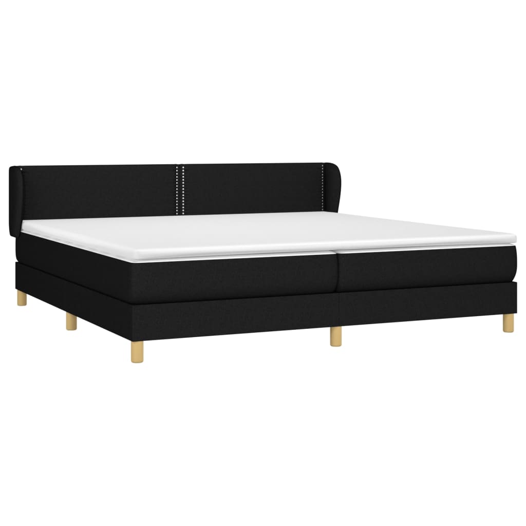 Sommier à lattes de lit avec matelas Noir 200x200 cm Tissu - XIOS