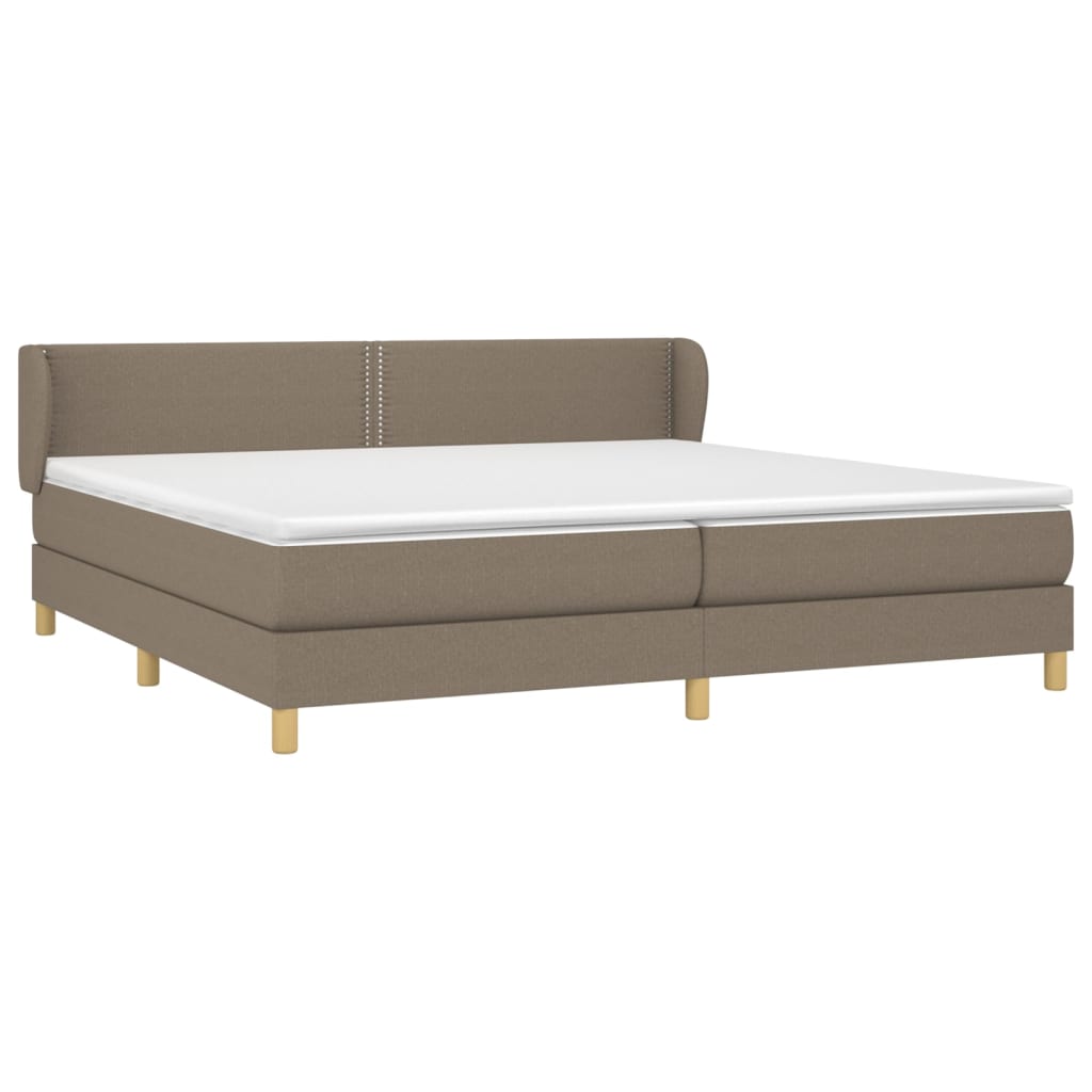 Sommier à lattes de lit avec matelas Taupe 200x200 cm Tissu - XIOS