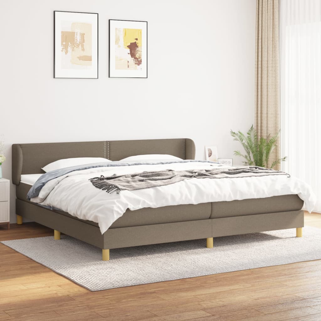 Sommier à lattes de lit avec matelas Taupe 200x200 cm Tissu - XIOS