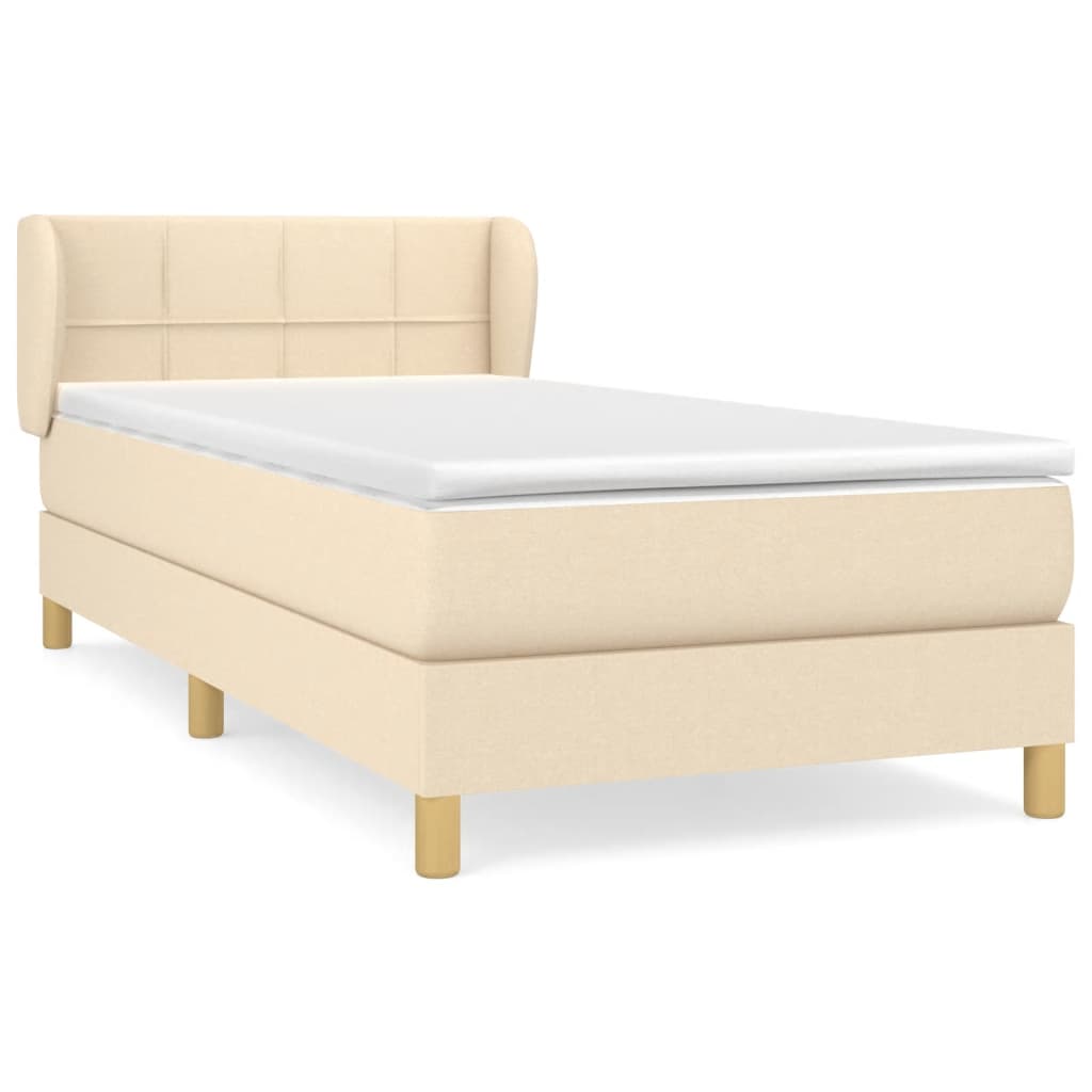 Sommier à lattes de lit avec matelas Crème 80x200 cm Tissu - XIOS