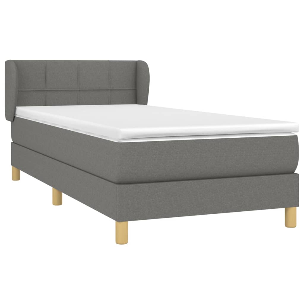 Sommier à lattes de lit avec matelas Gris foncé 100x200cm Tissu - XIOS