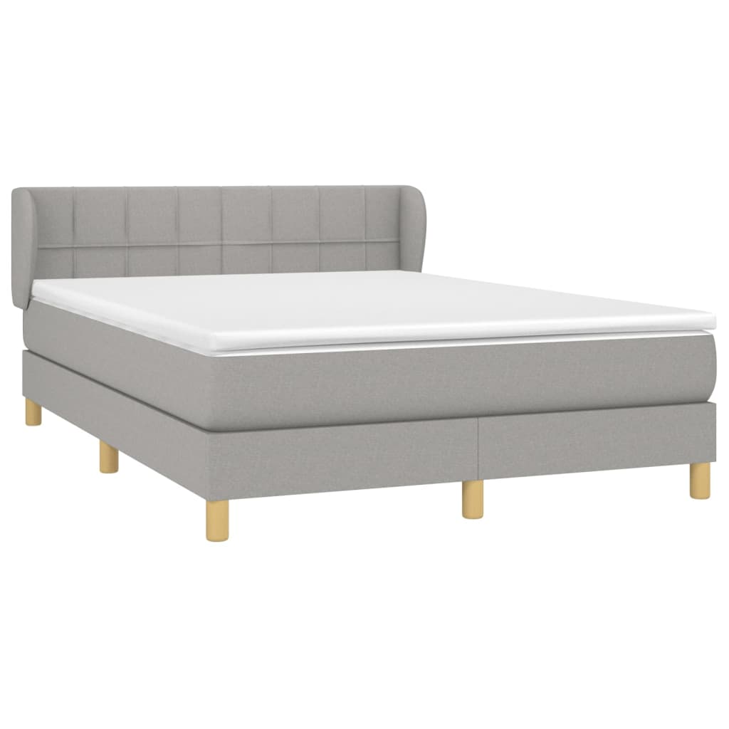 Sommier à lattes de lit avec matelas Gris clair 140x200cm Tissu - XIOS