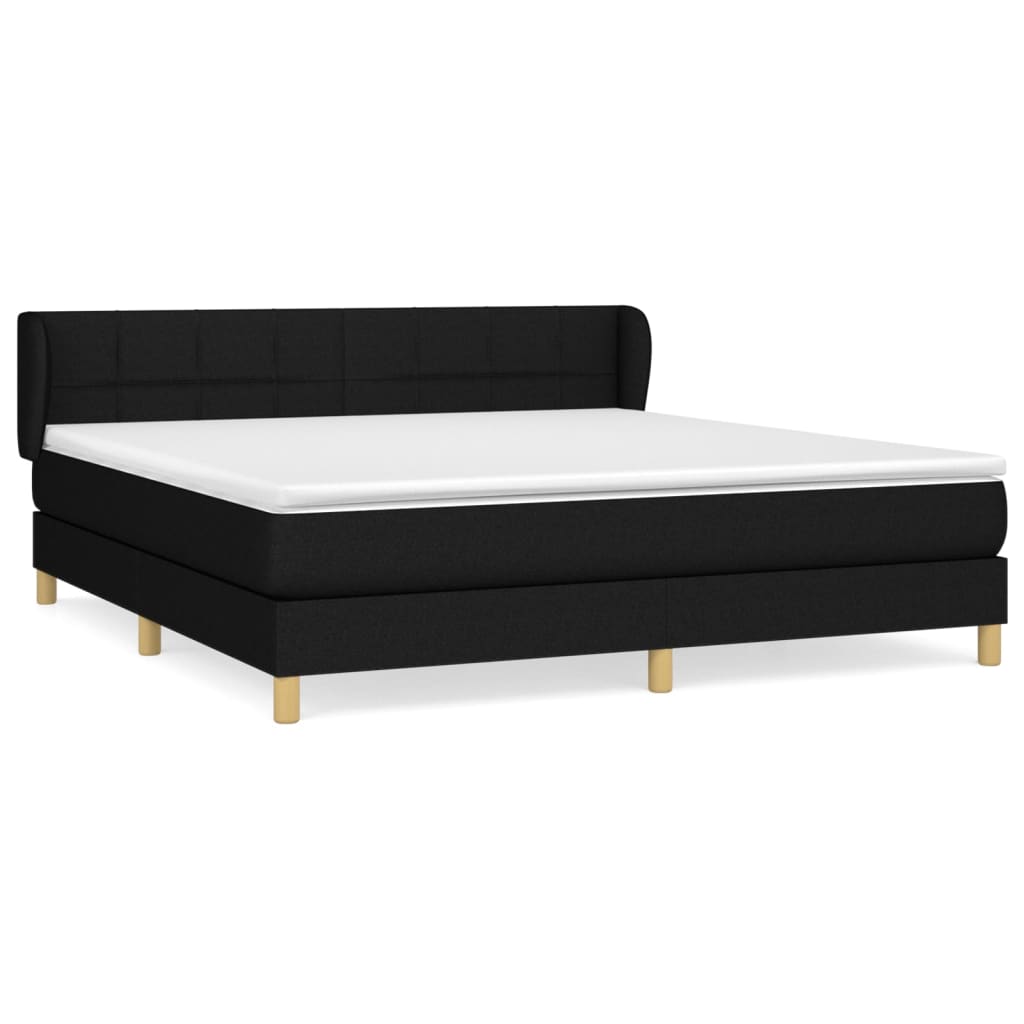 Sommier à lattes de lit avec matelas Noir 160x200 cm Tissu - XIOS
