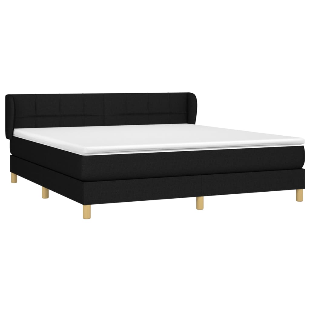 Sommier à lattes de lit avec matelas Noir 160x200 cm Tissu - XIOS