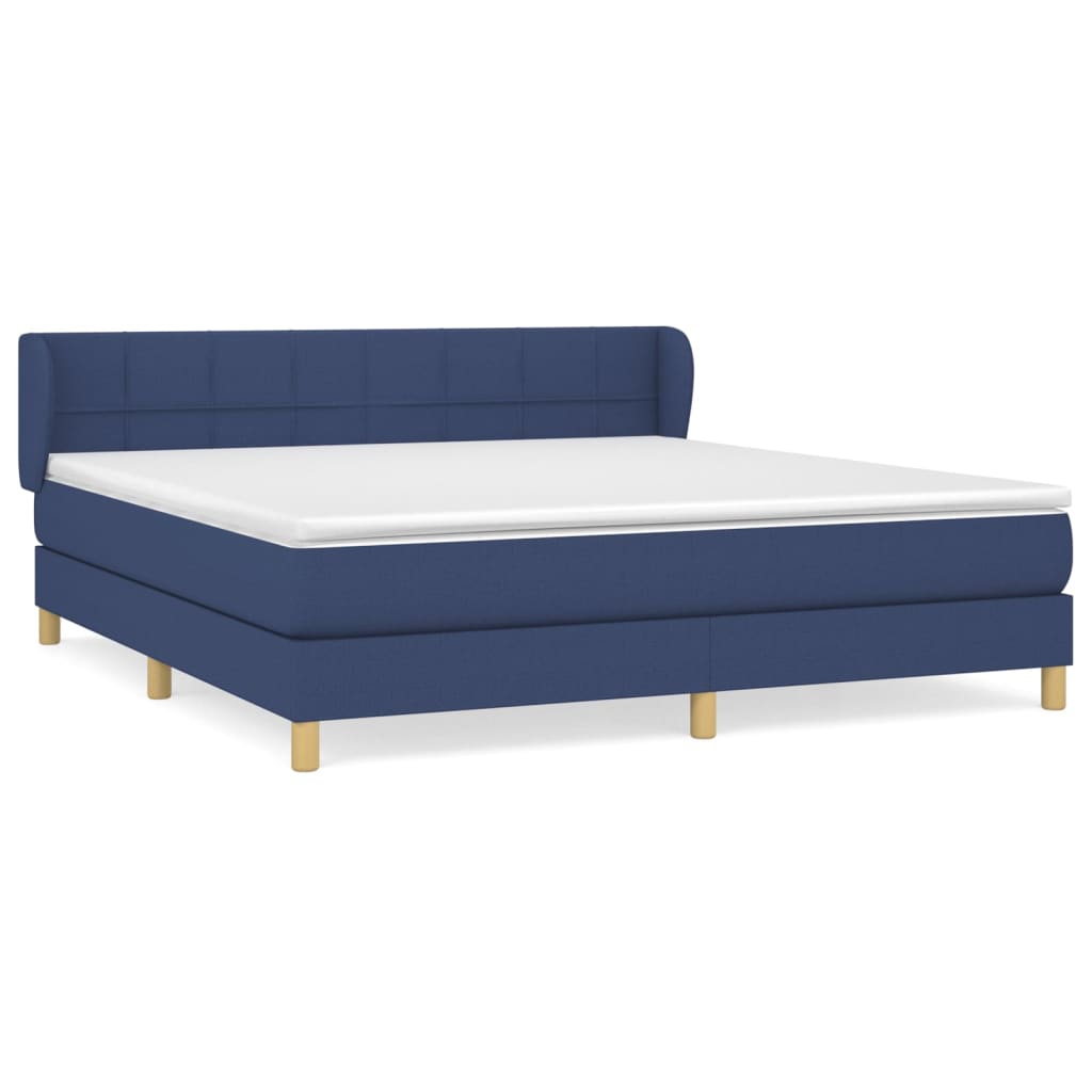 Sommier à lattes de lit avec matelas Bleu 160x200 cm Tissu - XIOS