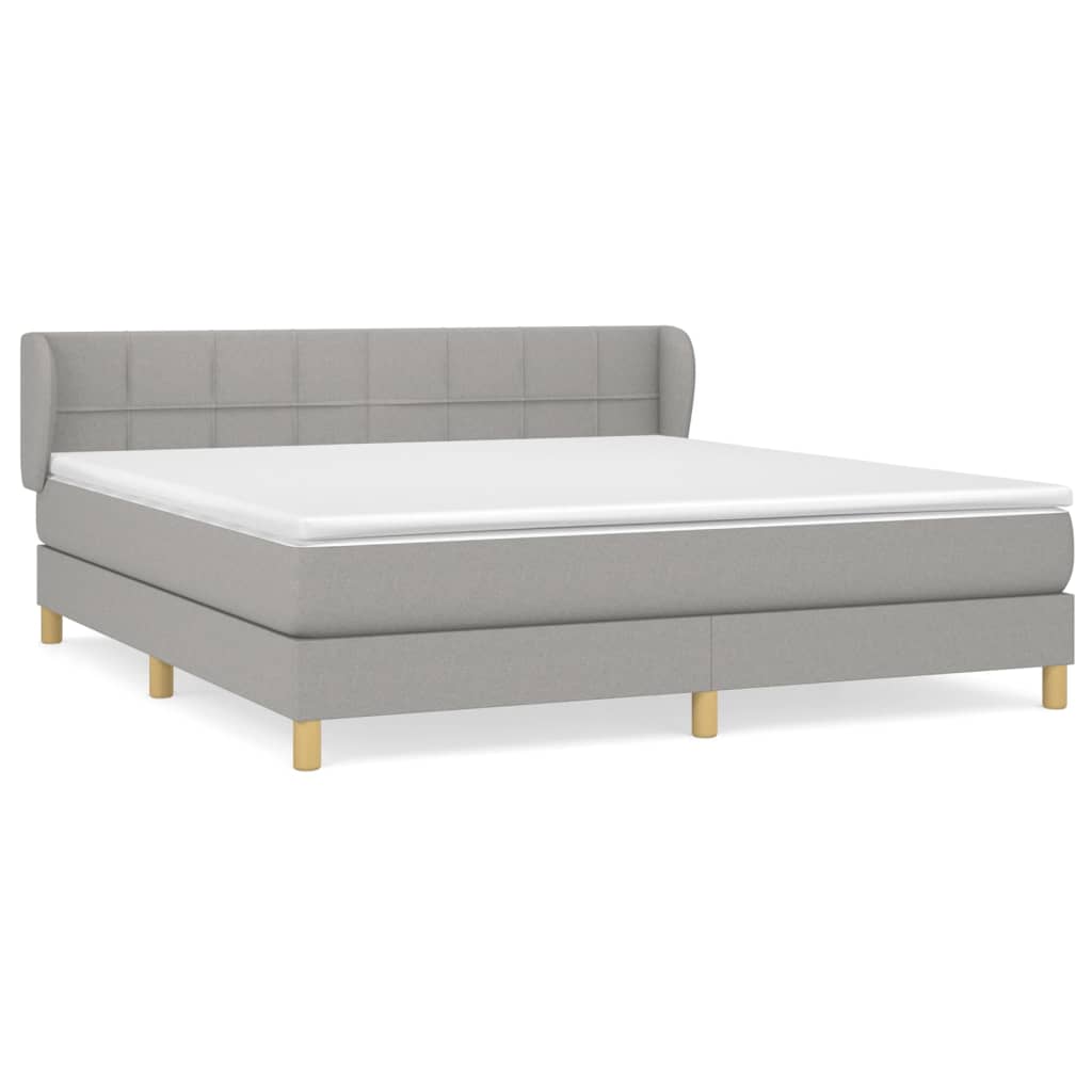 Sommier à lattes de lit avec matelas Gris clair 180x200cm Tissu - XIOS