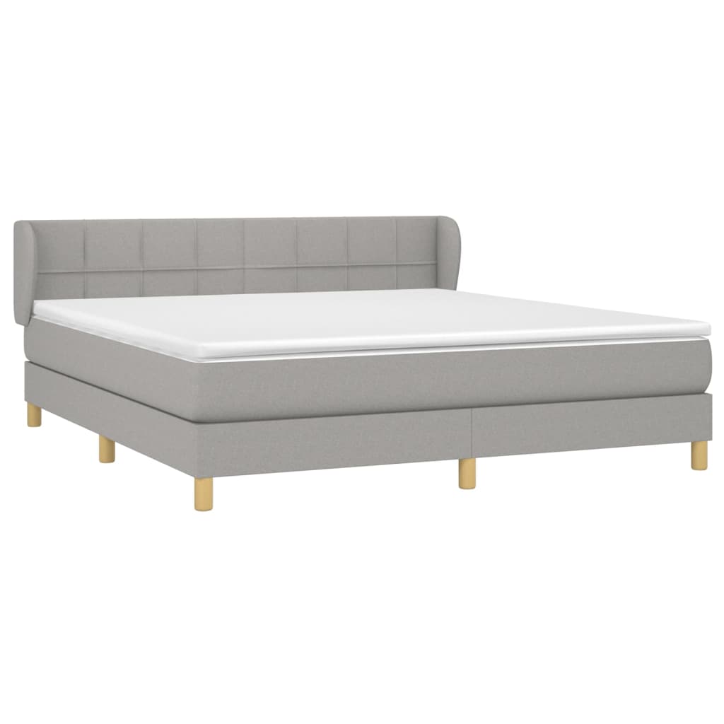 Sommier à lattes de lit avec matelas Gris clair 180x200cm Tissu - XIOS