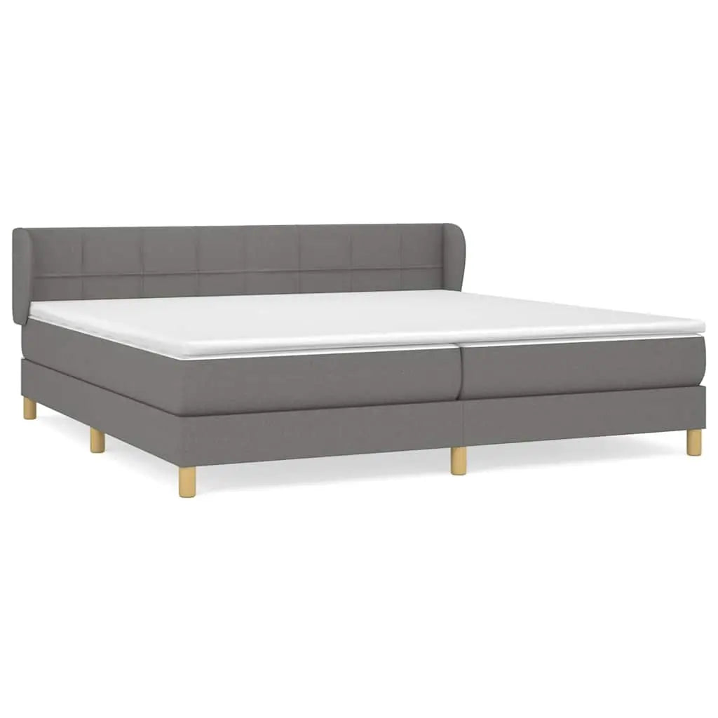 Sommier à lattes de lit avec matelas Gris foncé 200x200cm Tissu - XIOS