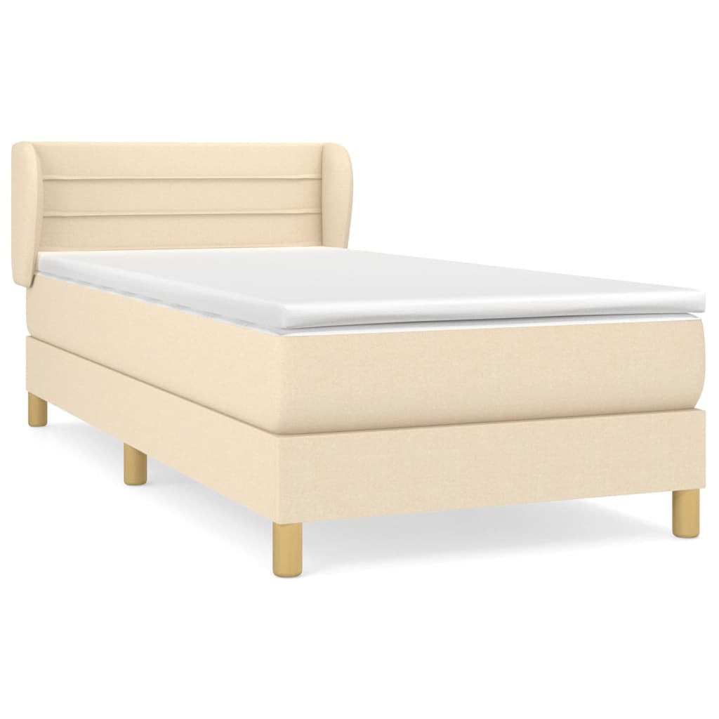 Sommier à lattes de lit et matelas Crème 90x190 cm Tissu - XIOS