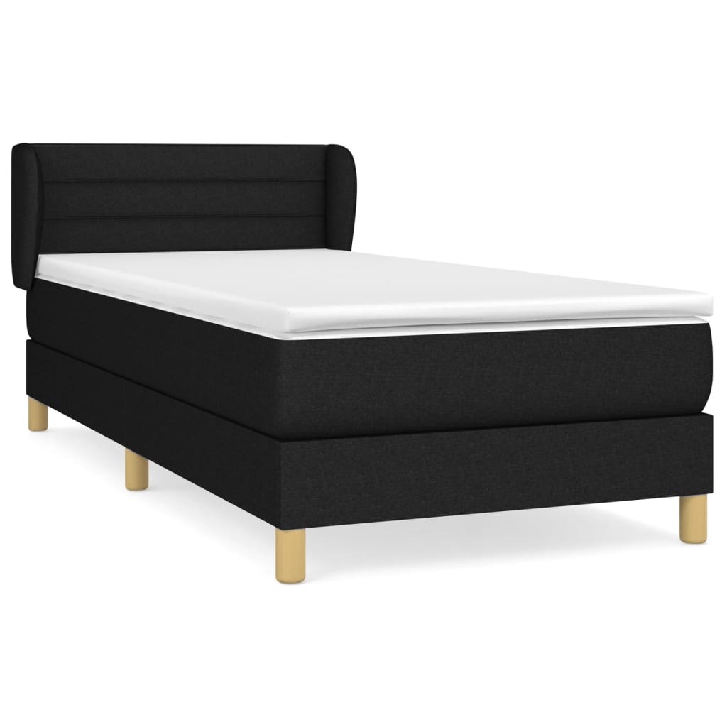 Sommier à lattes de lit avec matelas Noir 90x200 cm Tissu - XIOS