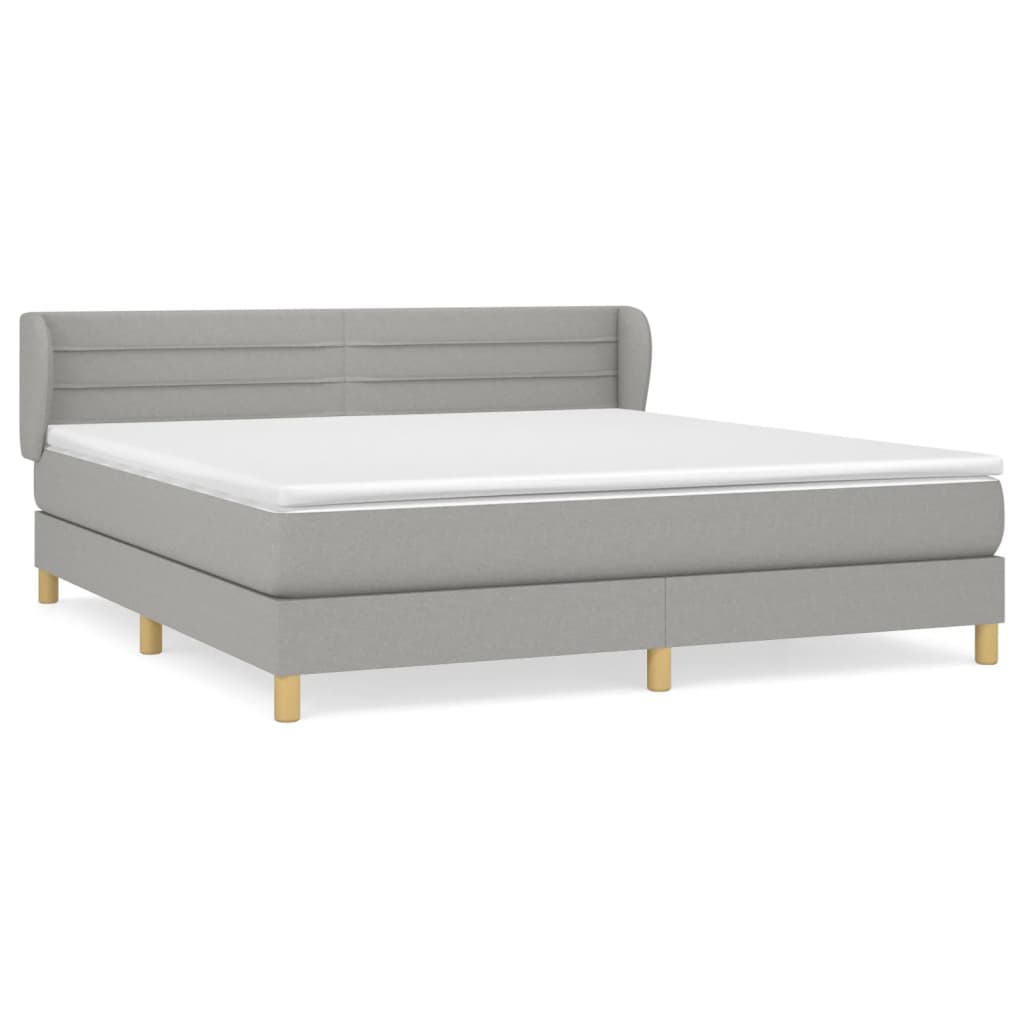 Sommier à lattes de lit avec matelas Gris clair 160x200cm Tissu - XIOS