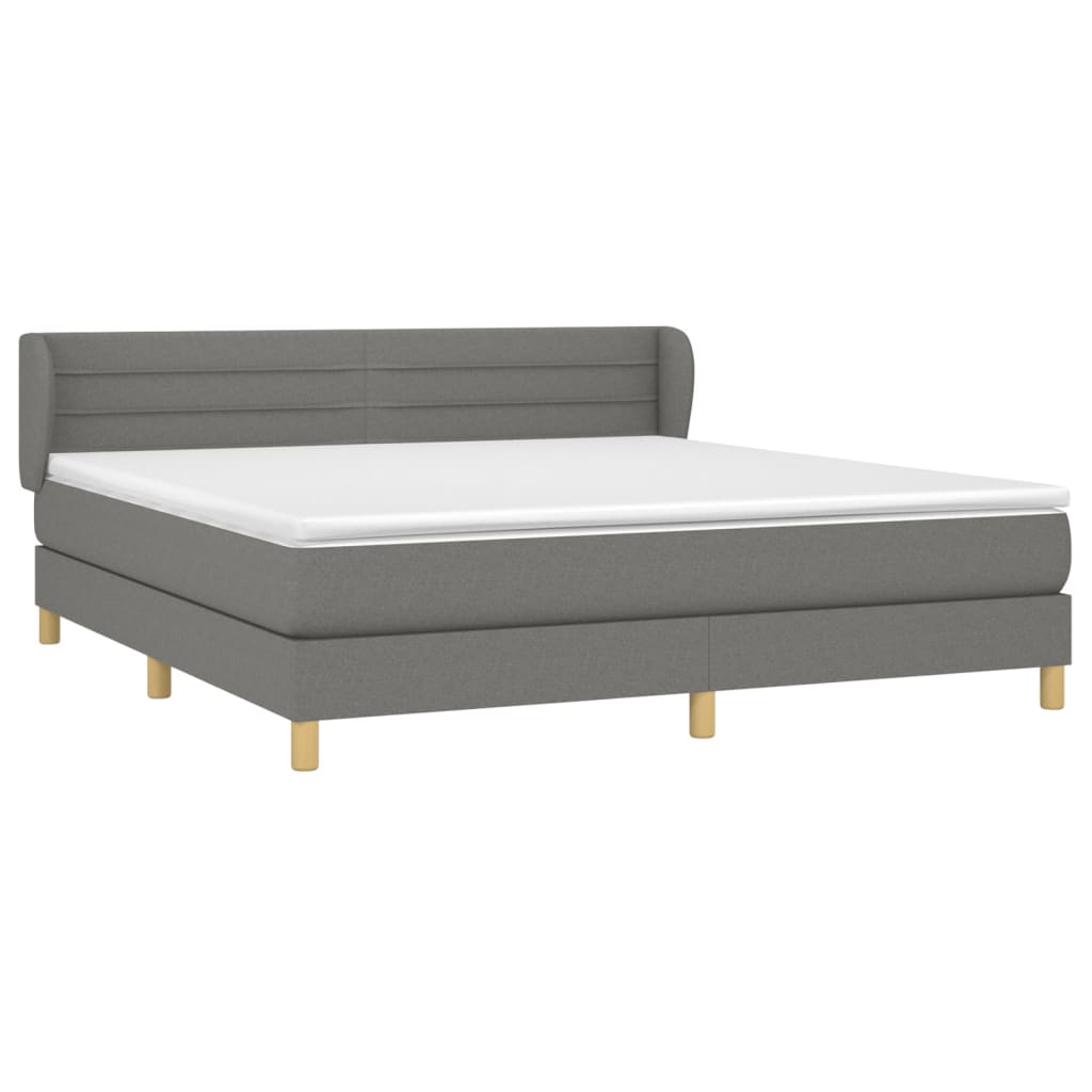 Sommier à lattes de lit avec matelas Gris foncé 160x200cm Tissu - XIOS
