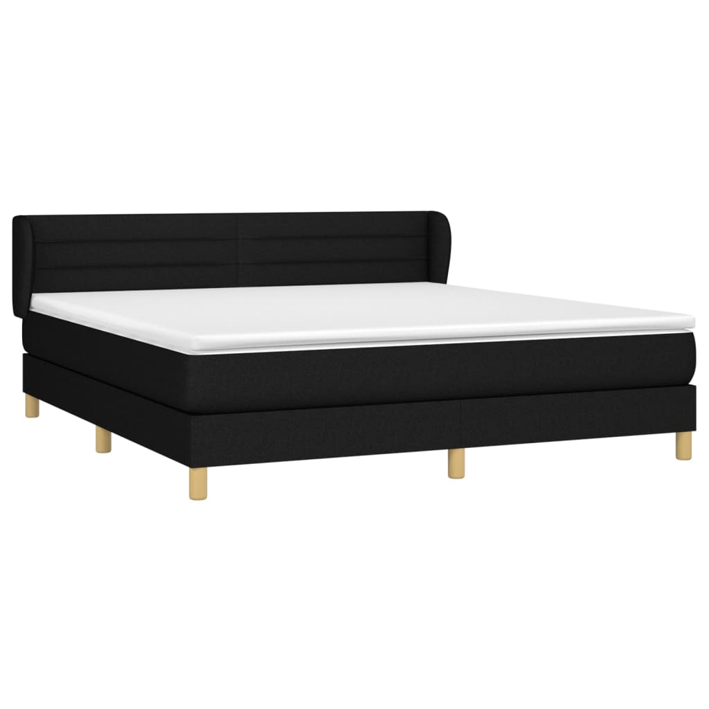 Sommier à lattes de lit avec matelas Noir 160x200 cm Tissu - XIOS