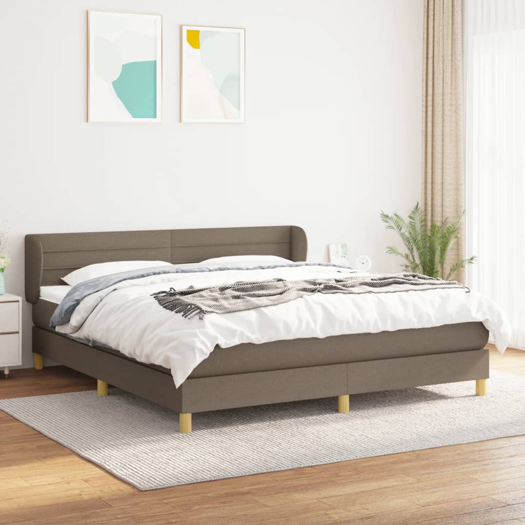 Sommier à lattes de lit avec matelas Taupe 160x200 cm Tissu - XIOS