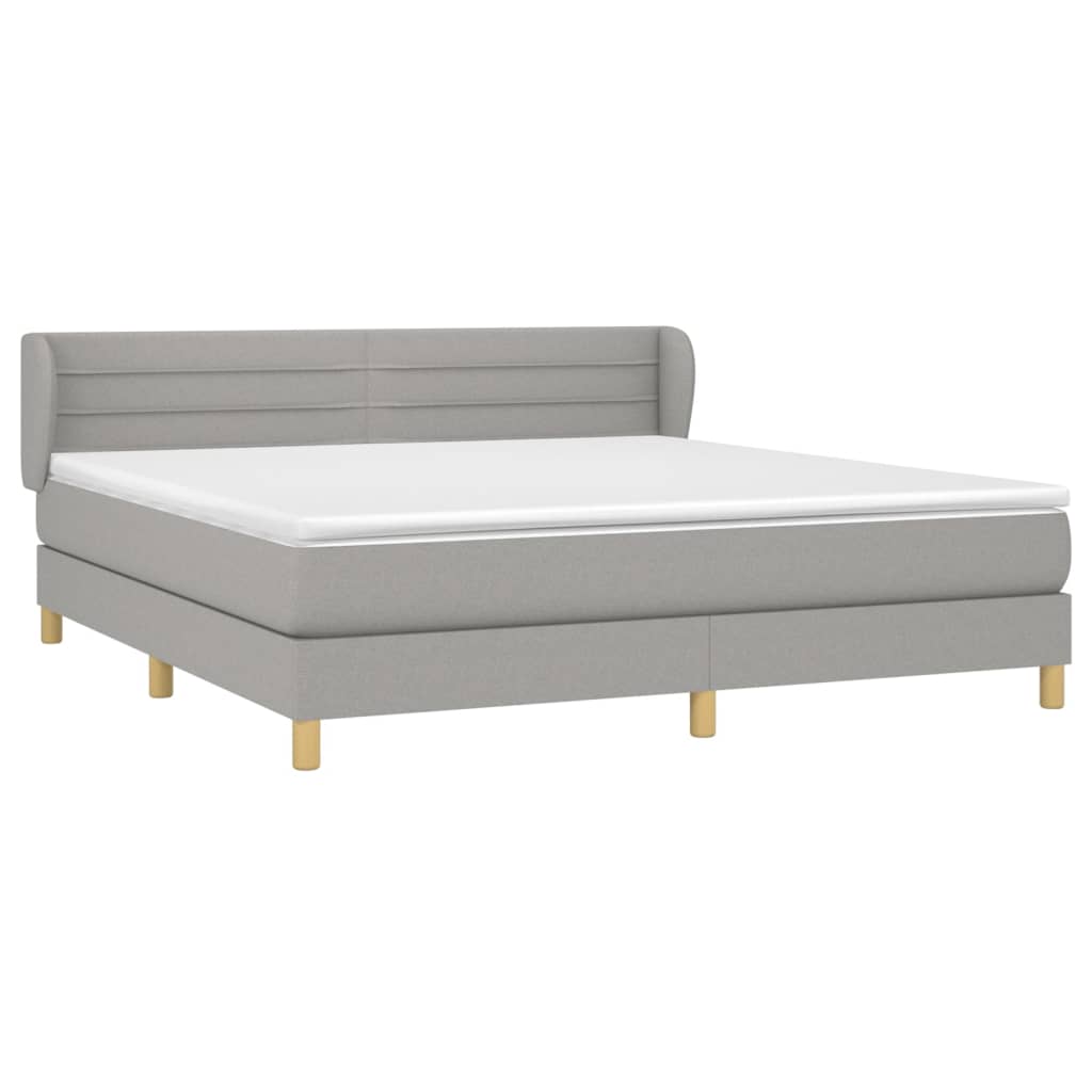 Sommier à lattes de lit avec matelas Gris clair 180x200cm Tissu - XIOS