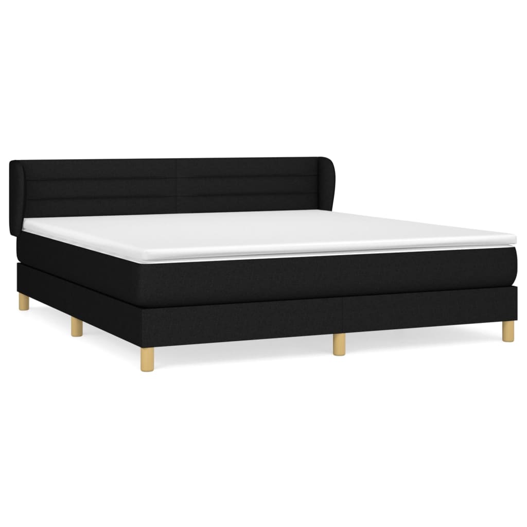 Sommier à lattes de lit avec matelas Noir 180x200 cm Tissu - XIOS