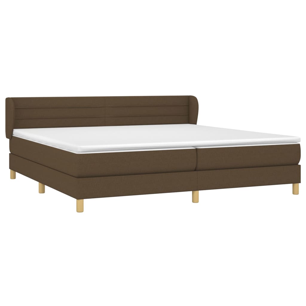 Sommier à lattes de lit avec matelas Marron foncé 200x200 cm