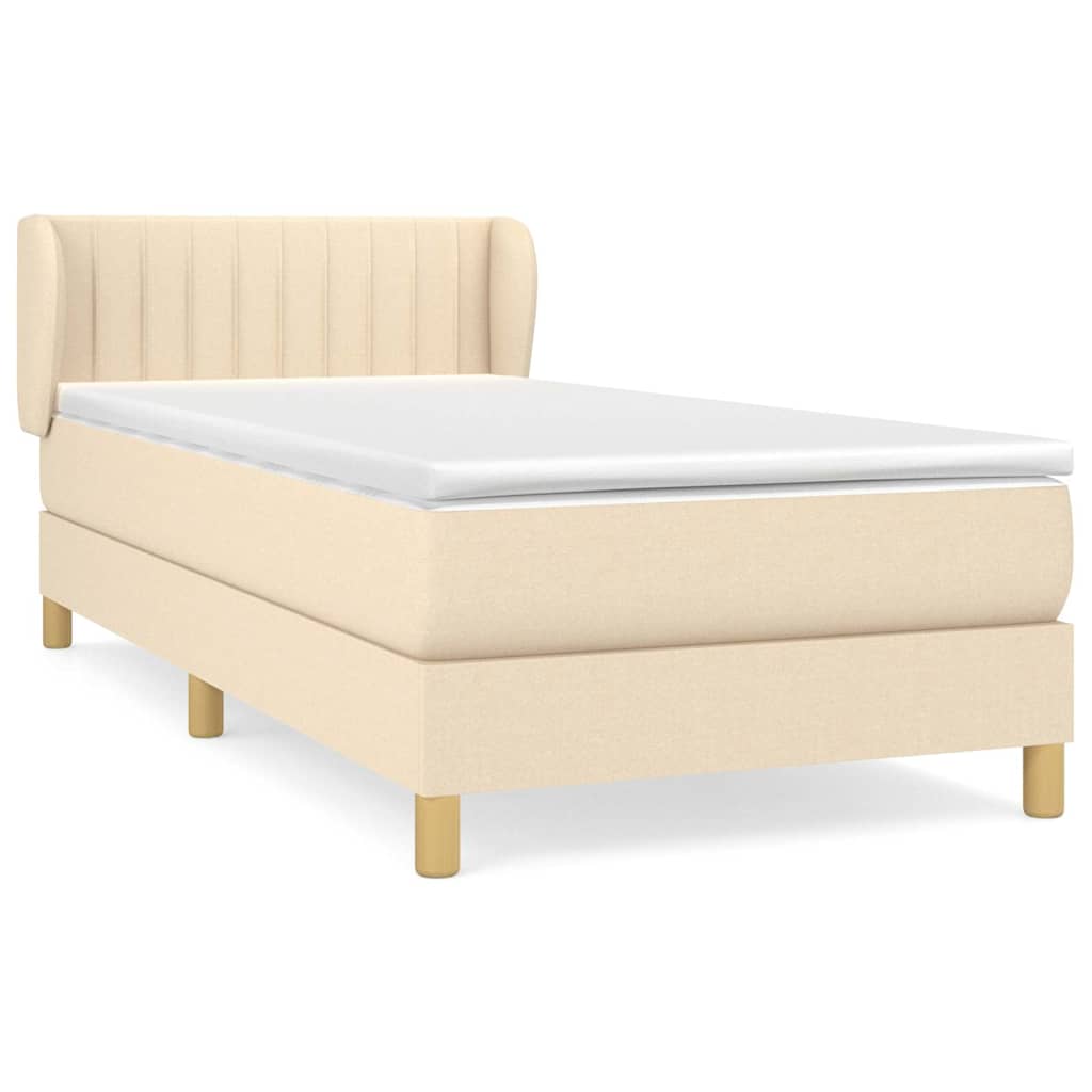 Sommier à lattes de lit avec matelas Crème 90x200 cm Tissu - XIOS