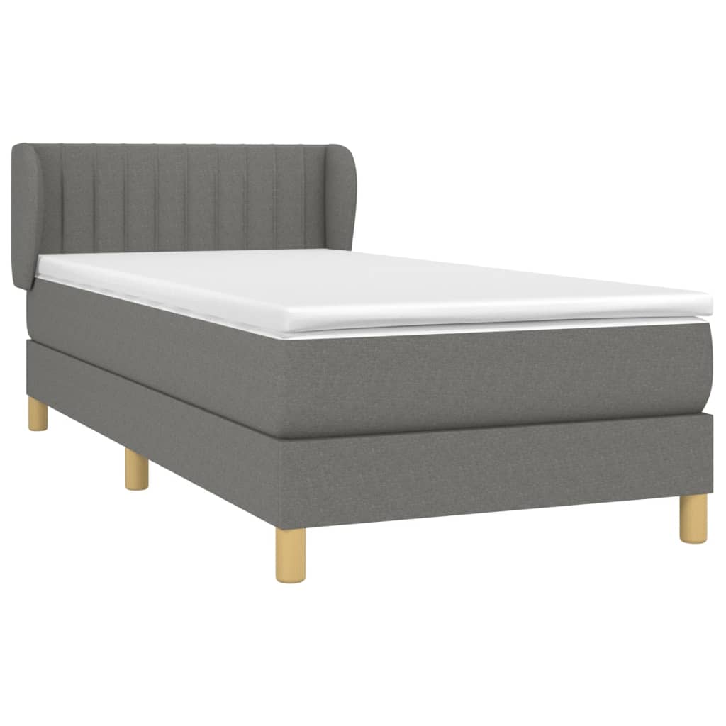 Sommier à lattes de lit avec matelas Gris foncé 100x200cm Tissu - XIOS